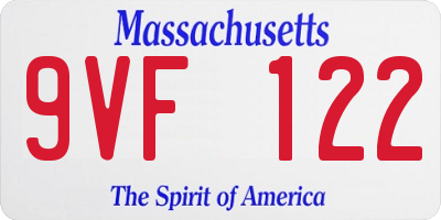 MA license plate 9VF122