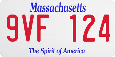 MA license plate 9VF124