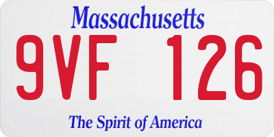 MA license plate 9VF126