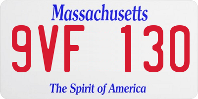 MA license plate 9VF130