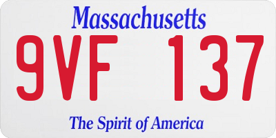 MA license plate 9VF137