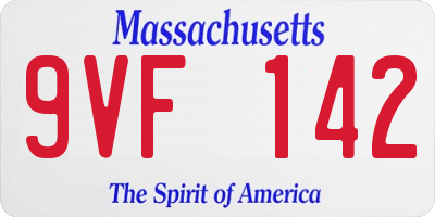 MA license plate 9VF142