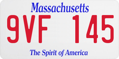 MA license plate 9VF145