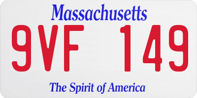 MA license plate 9VF149