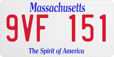 MA license plate 9VF151