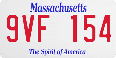 MA license plate 9VF154