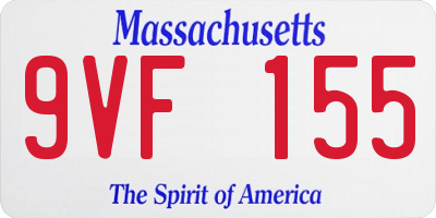 MA license plate 9VF155