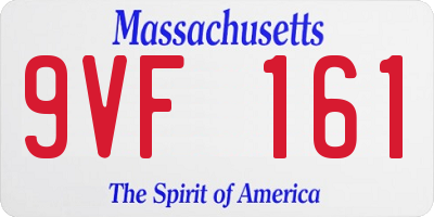 MA license plate 9VF161