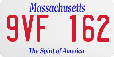 MA license plate 9VF162