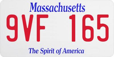 MA license plate 9VF165