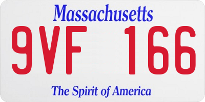 MA license plate 9VF166