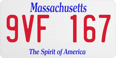 MA license plate 9VF167