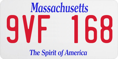 MA license plate 9VF168