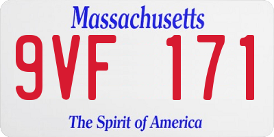 MA license plate 9VF171