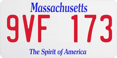 MA license plate 9VF173