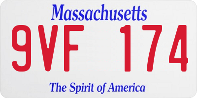 MA license plate 9VF174