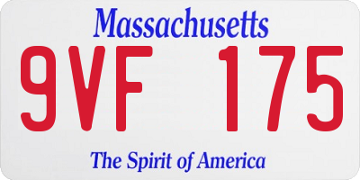 MA license plate 9VF175
