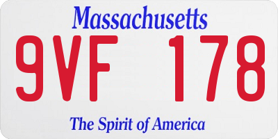 MA license plate 9VF178