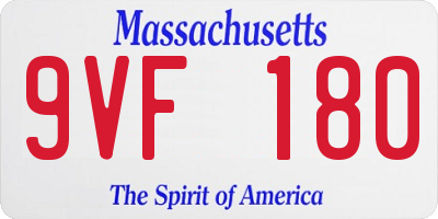 MA license plate 9VF180