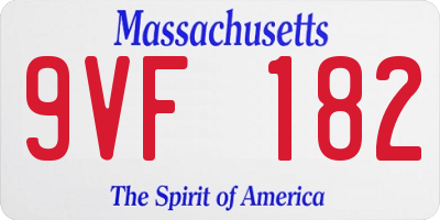 MA license plate 9VF182