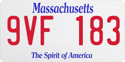 MA license plate 9VF183