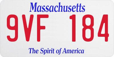 MA license plate 9VF184
