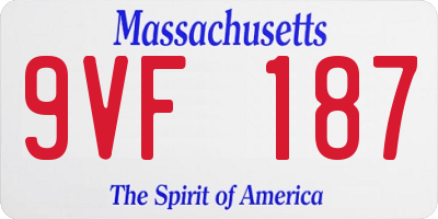 MA license plate 9VF187