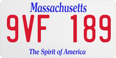 MA license plate 9VF189