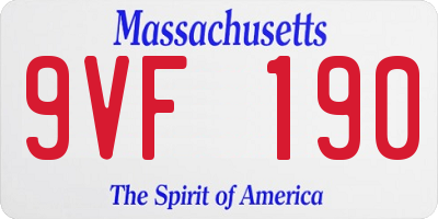 MA license plate 9VF190