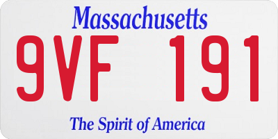 MA license plate 9VF191