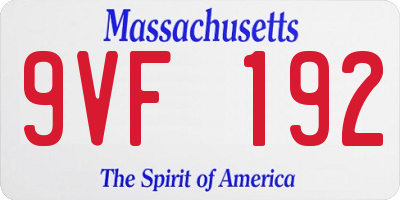 MA license plate 9VF192
