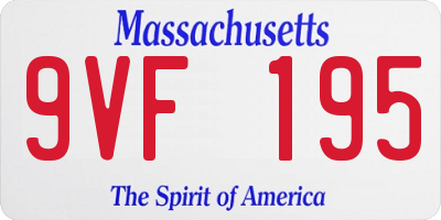 MA license plate 9VF195