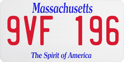 MA license plate 9VF196