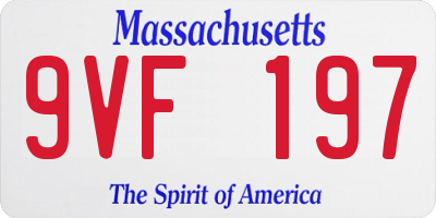 MA license plate 9VF197