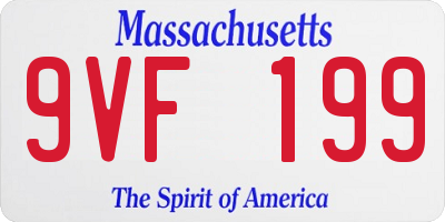 MA license plate 9VF199