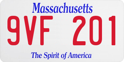 MA license plate 9VF201