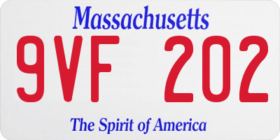 MA license plate 9VF202