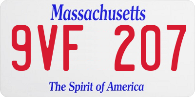 MA license plate 9VF207