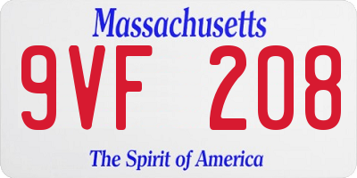 MA license plate 9VF208