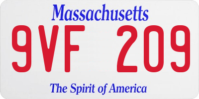 MA license plate 9VF209
