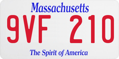 MA license plate 9VF210