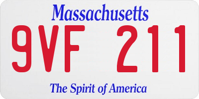 MA license plate 9VF211