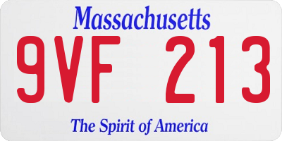 MA license plate 9VF213