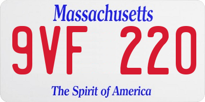 MA license plate 9VF220