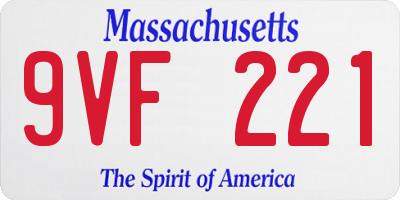 MA license plate 9VF221