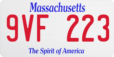 MA license plate 9VF223