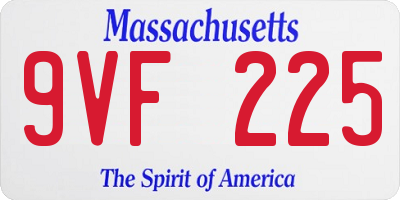 MA license plate 9VF225