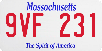 MA license plate 9VF231
