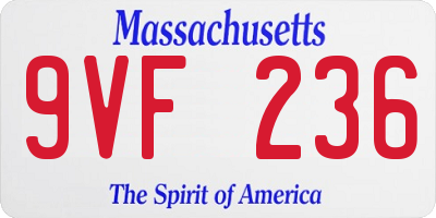 MA license plate 9VF236
