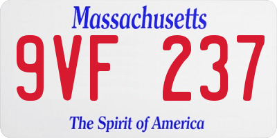 MA license plate 9VF237